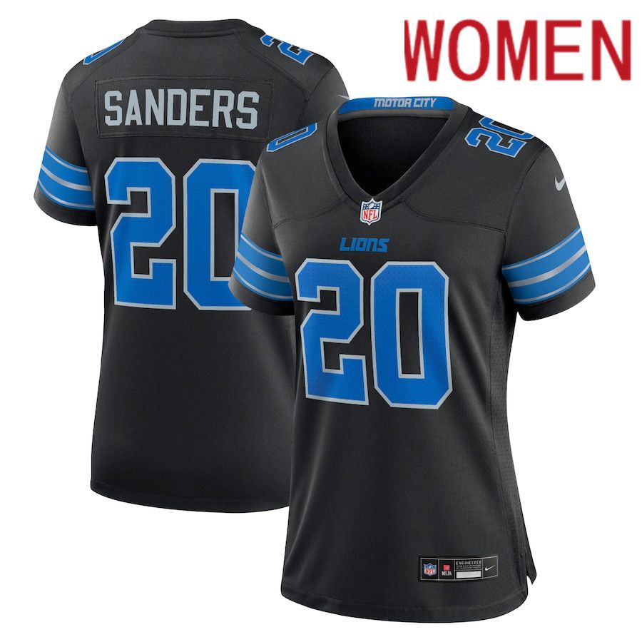 Women Detroit Lions #20 Barry Sanders Nike Black 2nd Alternate Retired Player Game NFL Jersey->->Women Jersey
